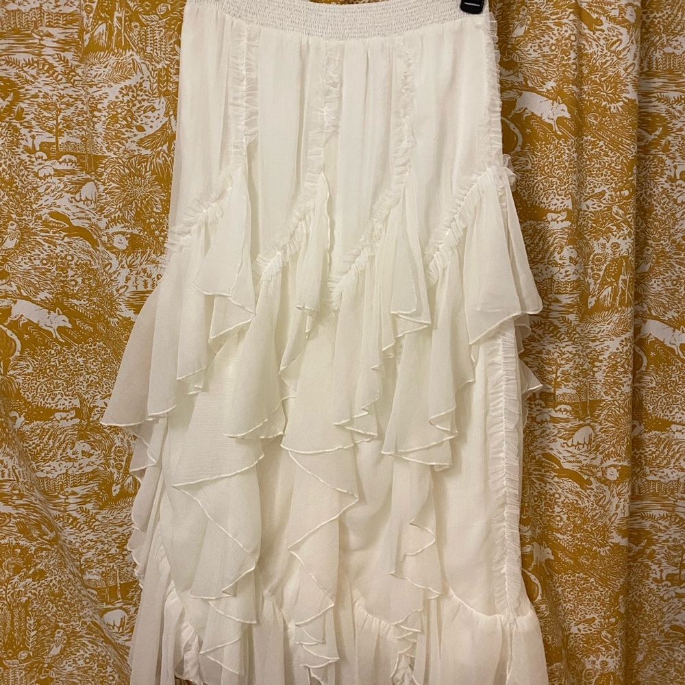 Ankle length boho skirt.